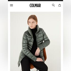Colmar iridescent down warm jacket with side opening natural feather 🪶 pudding